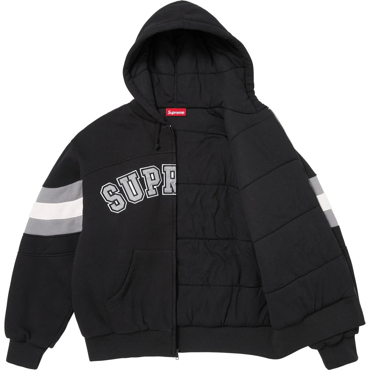 Supreme Filled Zip Up Hooded Sweatshirt Black