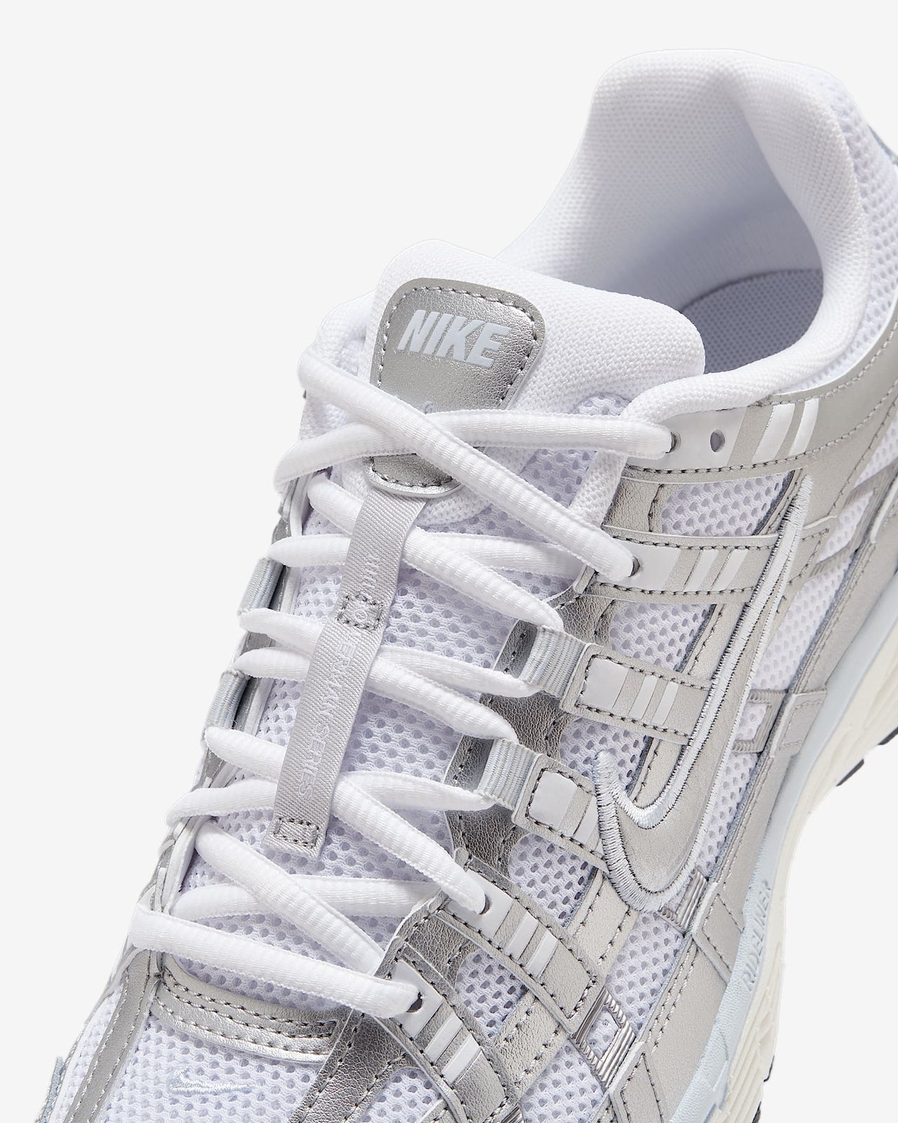 BV1021-106 Nike P-6000 White Blue Tint Sail Metallic Silver (Women's)