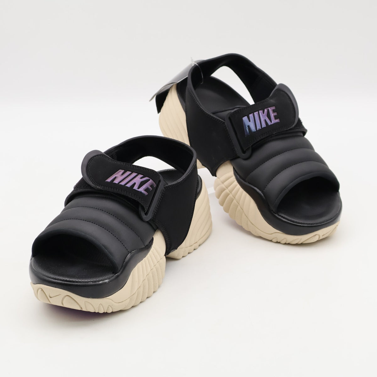 DV2136-900 Nike Air Adjust Force Sandal Black and Sanddrift (Women's)