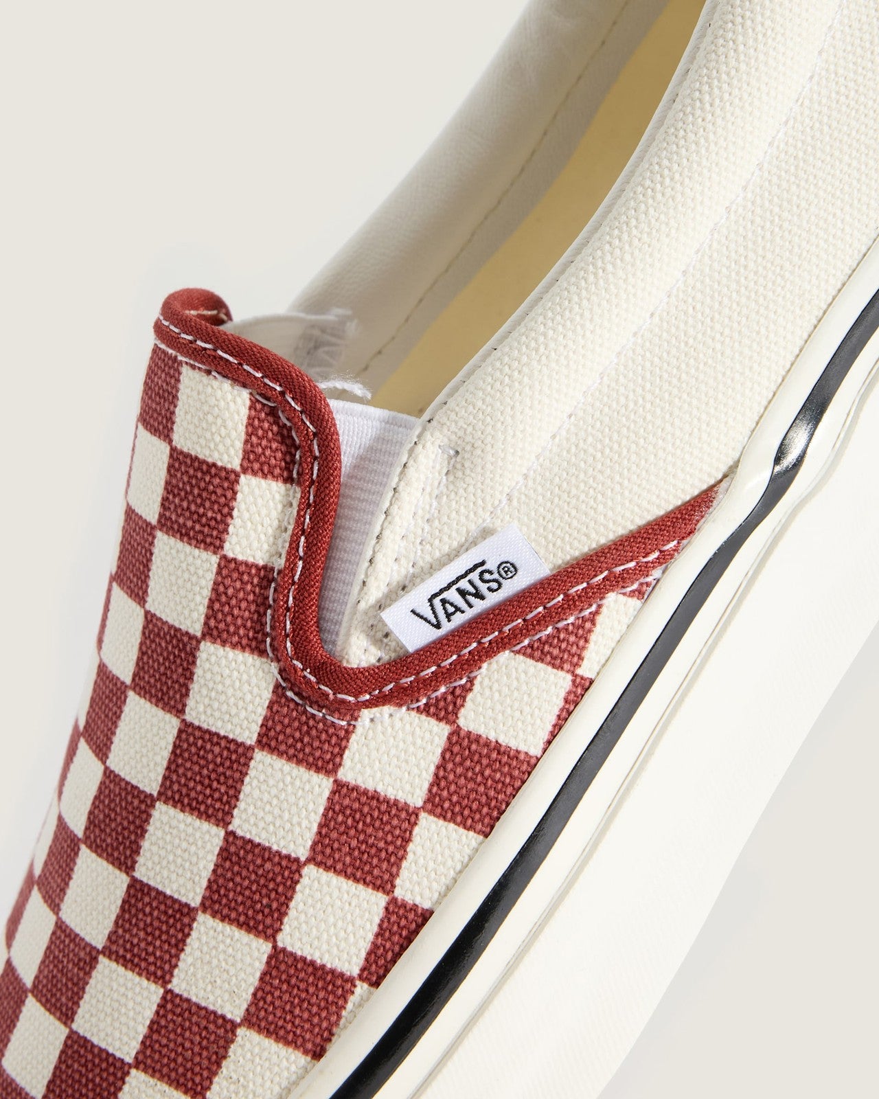 VN000D9PGWR Vans Premium Classic Slip-On 98 Checkerboard Poppy Ember Red (Men's)