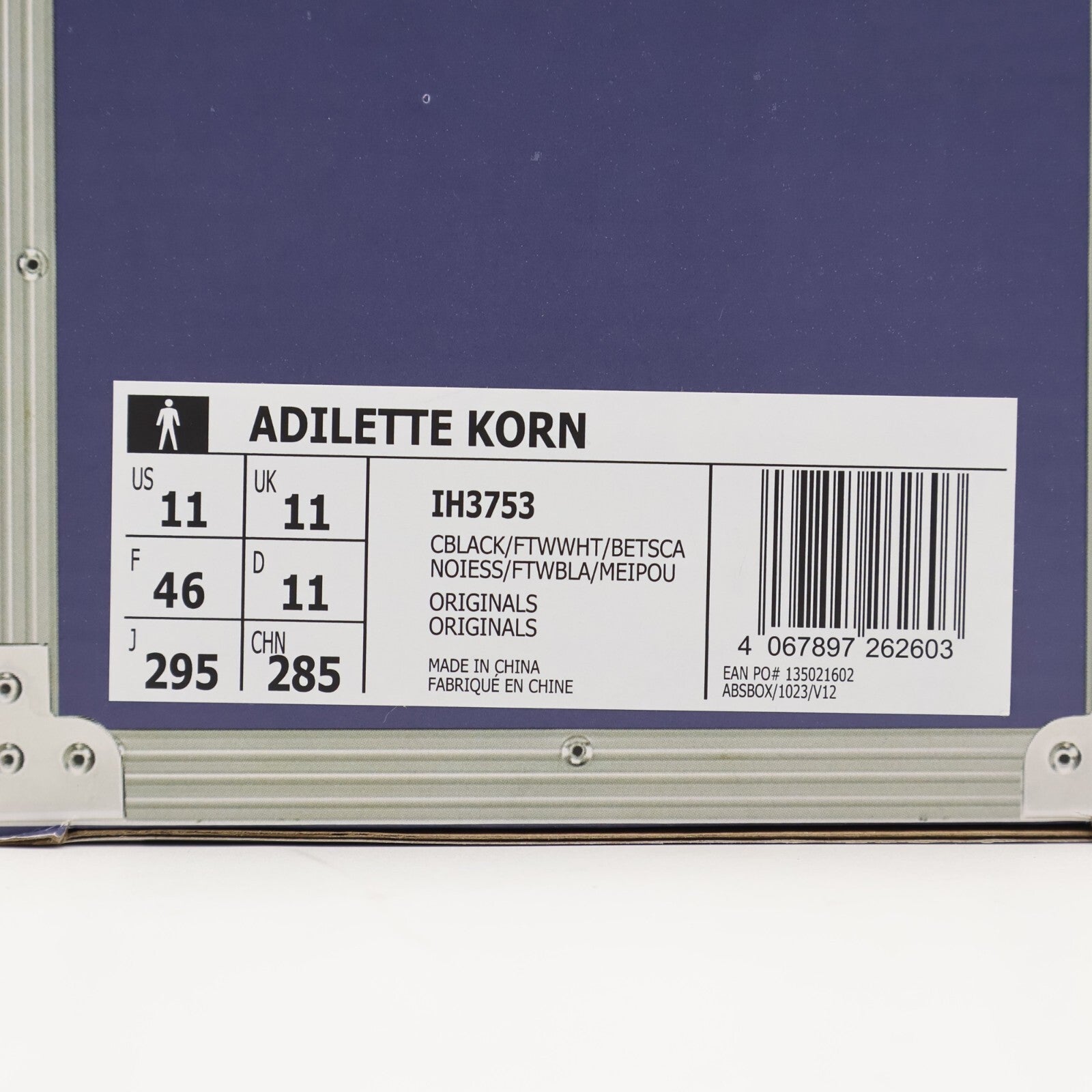 IH3753 Korn adidas Adilette Black Footwear White Better Scarlet (Men's)