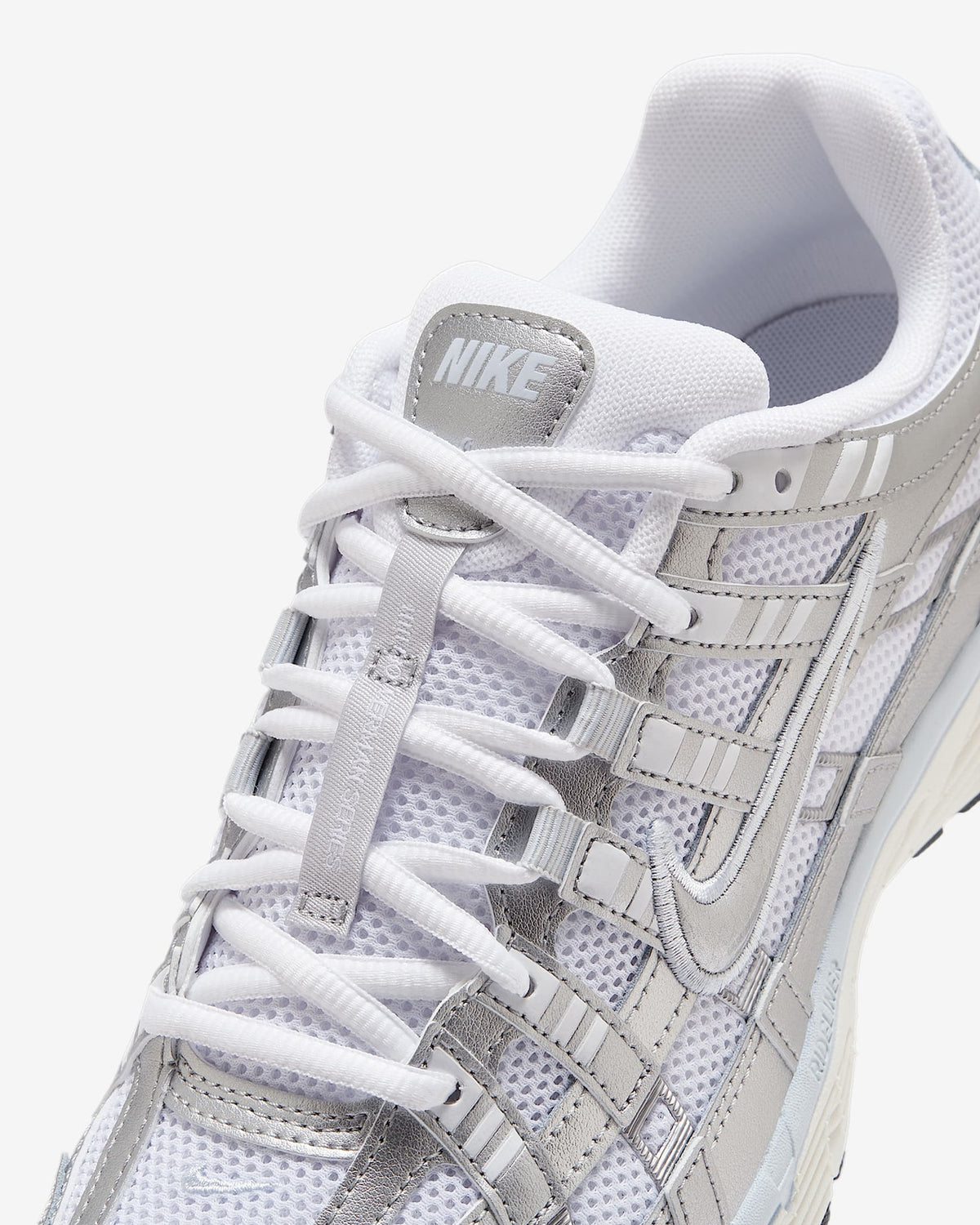 BV1021-106 Nike P-6000 White Blue Tint Sail Metallic Silver (Women's)