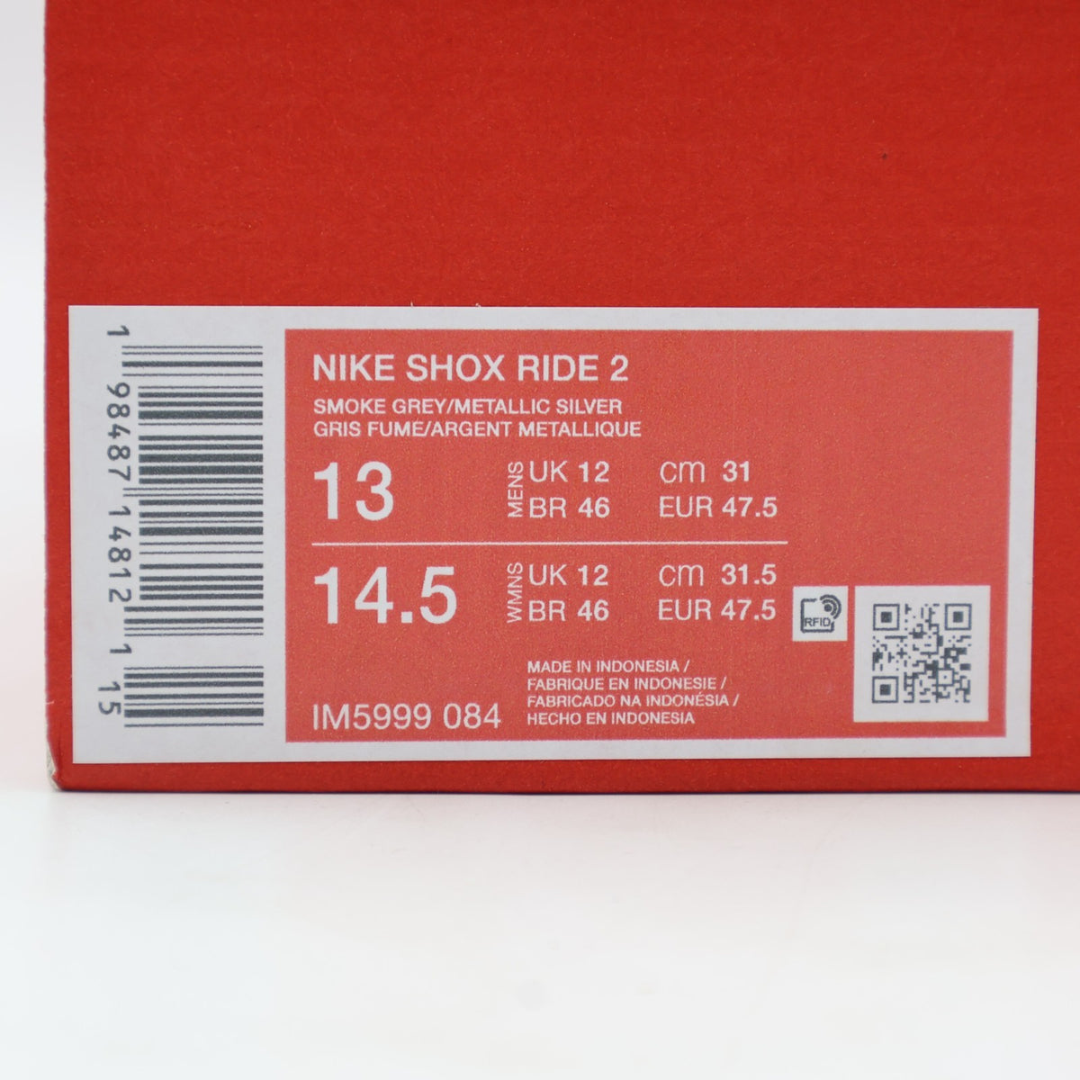 IM5999-084 Nike Shox Ride 2 Smoke Grey (Men's)