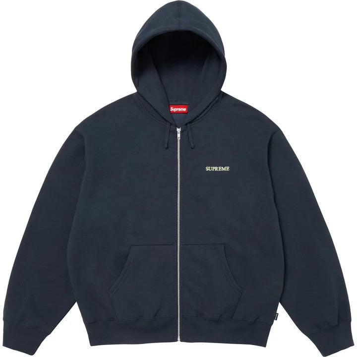Supreme IDGAF Zip Up Hooded Sweatshirt Navy