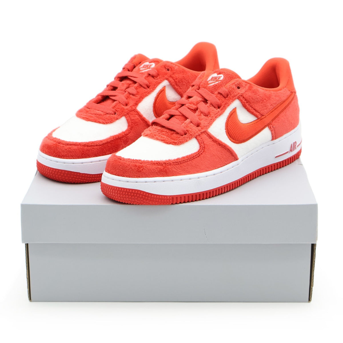 FZ3552-612 Nike GS Air Force 1 Low Valentineâs Day Pack Fire Red Light Crimson