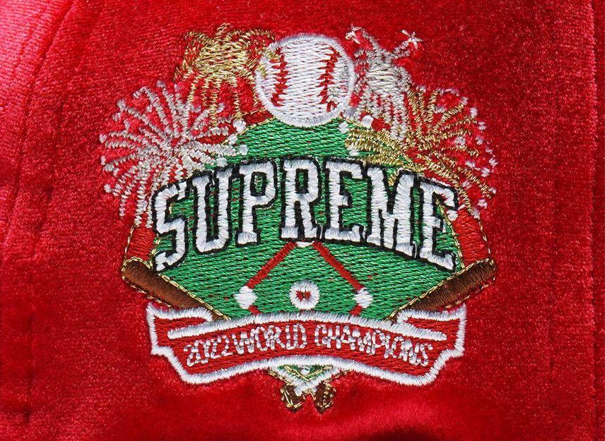 Supreme Velour Box Logo New Era Red