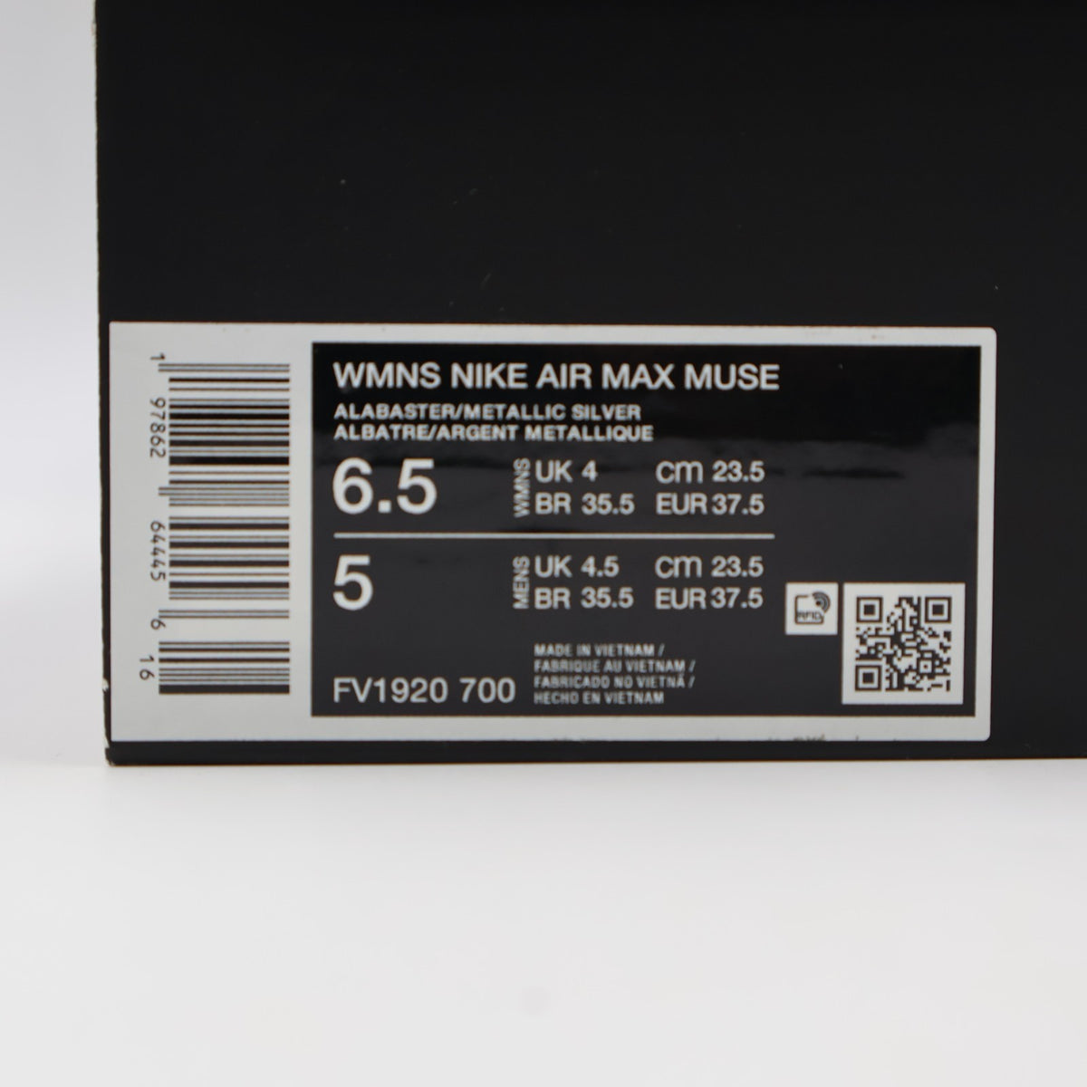 FV1920-700 Nike Women's Air Max Muse Alabaster Metallic Silver (Women's)