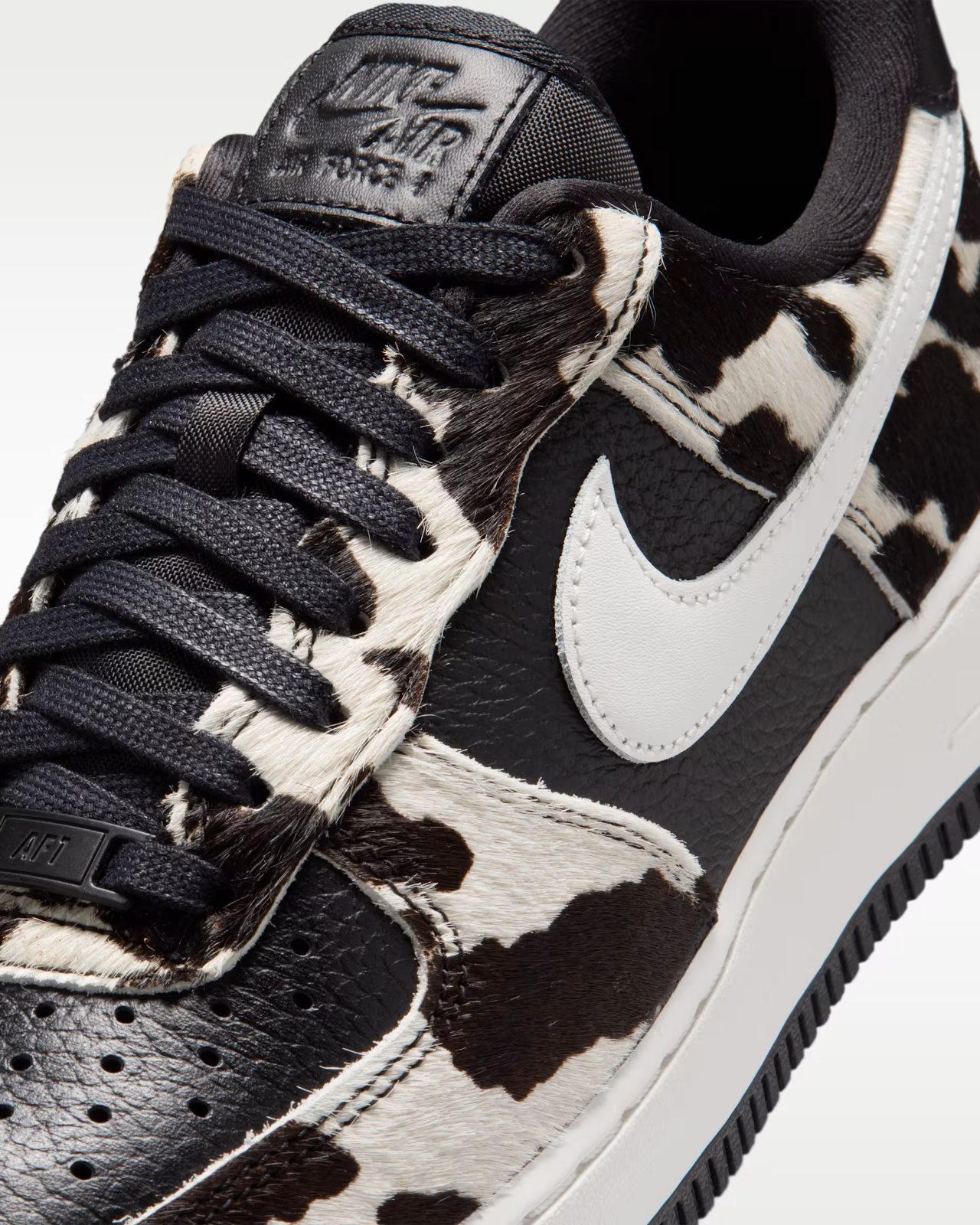 IO0442-001 Nike Air Force 1 Low "Cow Print/Black/Phantom" (Women's)