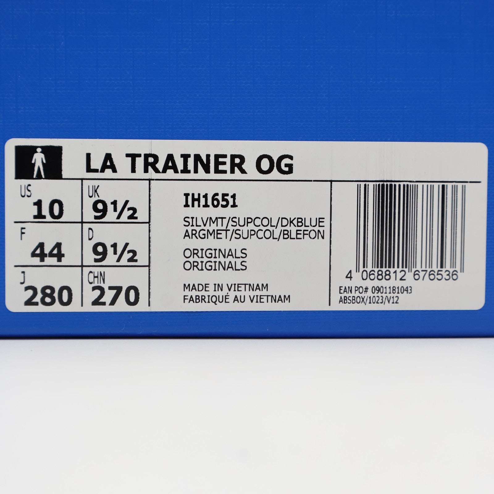 IH1651 adidas LA Trainer OG Silver Metallic Supplier Colour Dark Blue (Men's)