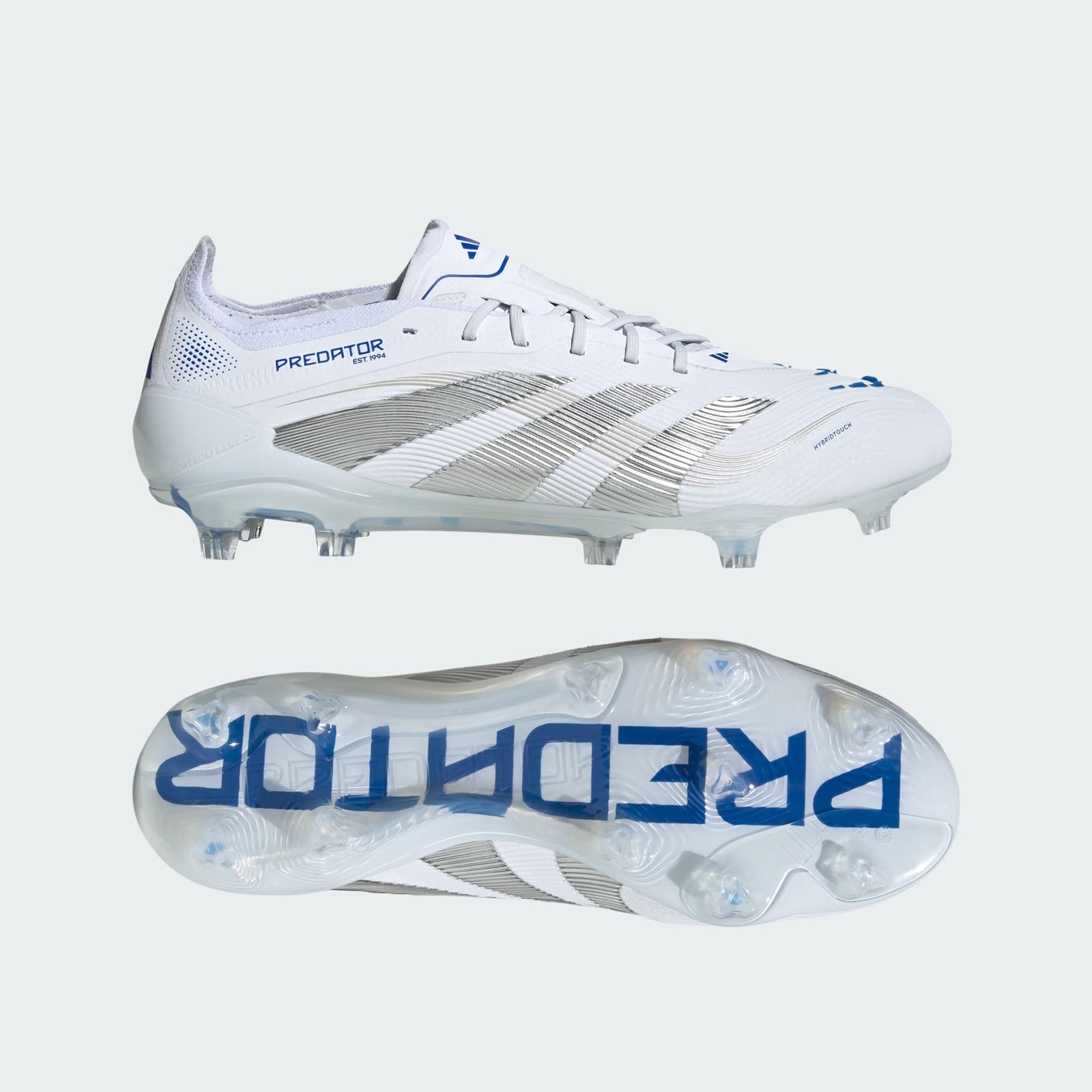 ID3879 adidas Predator Elite FG Cloud White Silver Metallic Bright Royal (Men's)
