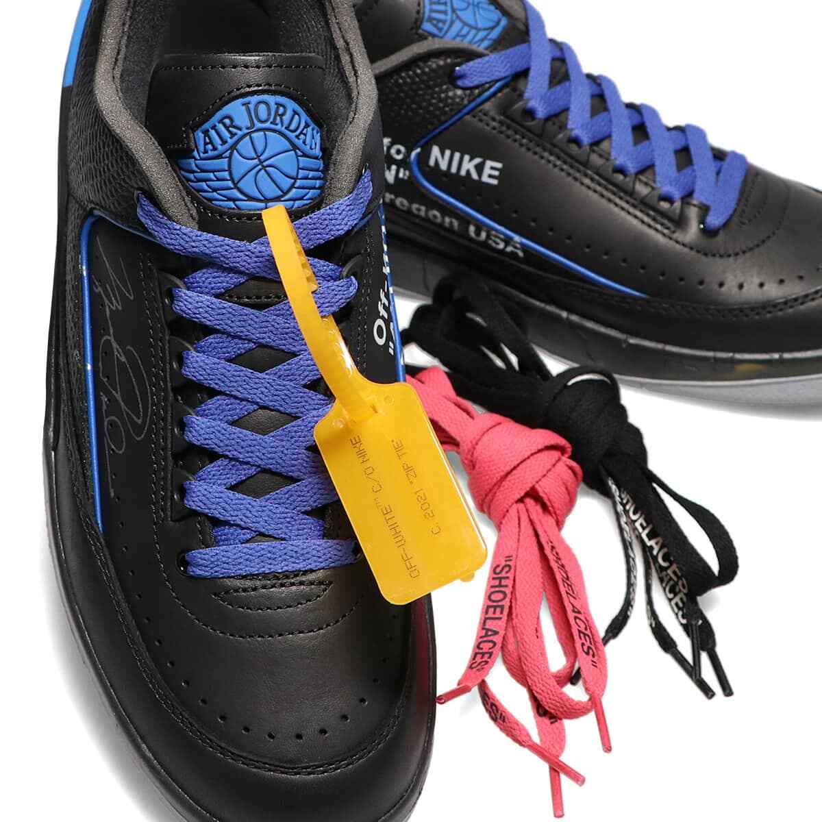 DJ4375-004 Off-White Ã Nike Air Jordan 2 Low  Black and Varsity Royal (Men's)