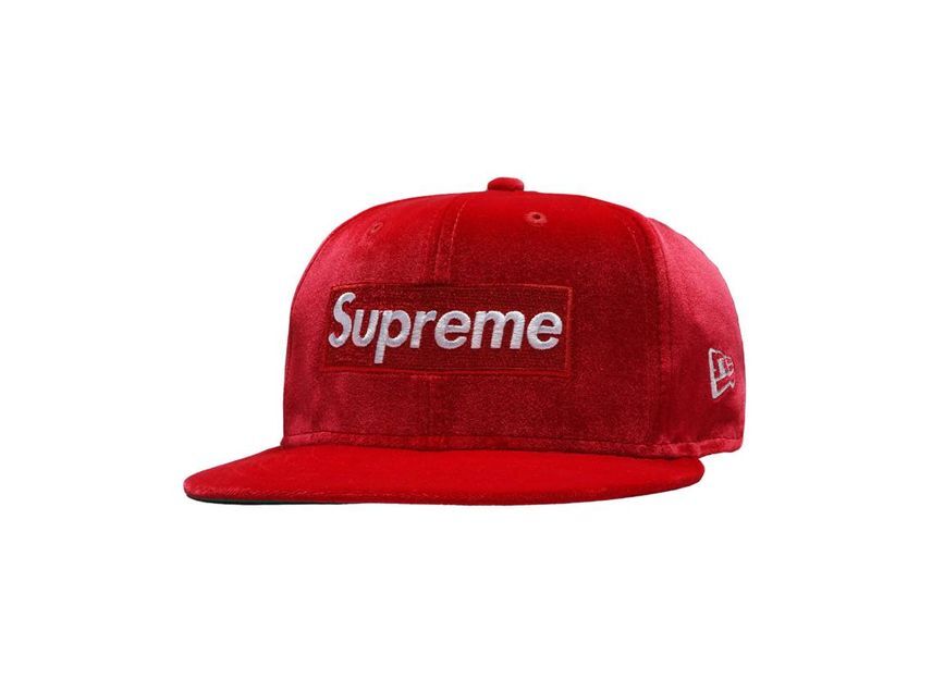 Supreme Velour Box Logo New Era Red