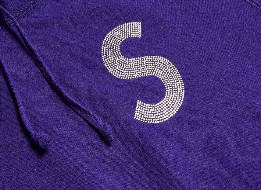 Supreme Swarovski S Logo Hooded Sweatshirt Purple
