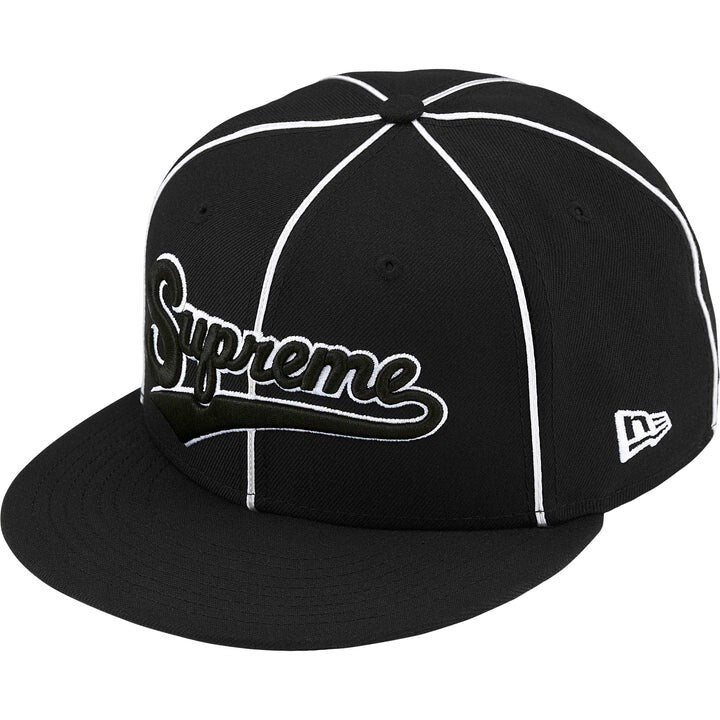 Supreme Piping Script Logo New Era Black