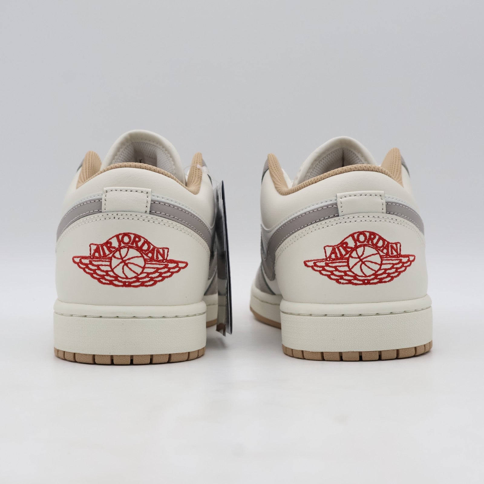 553558-169 Nike Air Jordan 1 Low Sail Fire Red College Grey Hemp Pale (Men's)