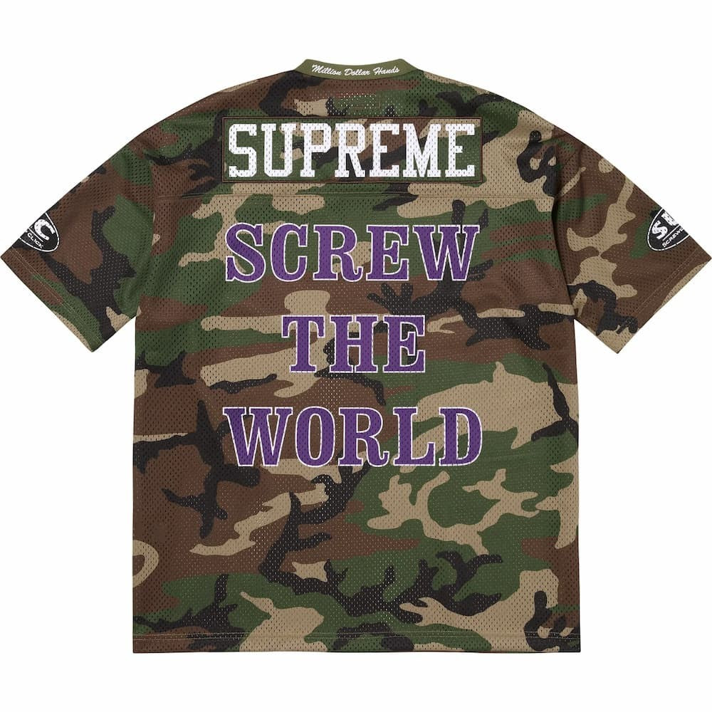 Supreme DJ Screw Football Jersey Woodland Camo