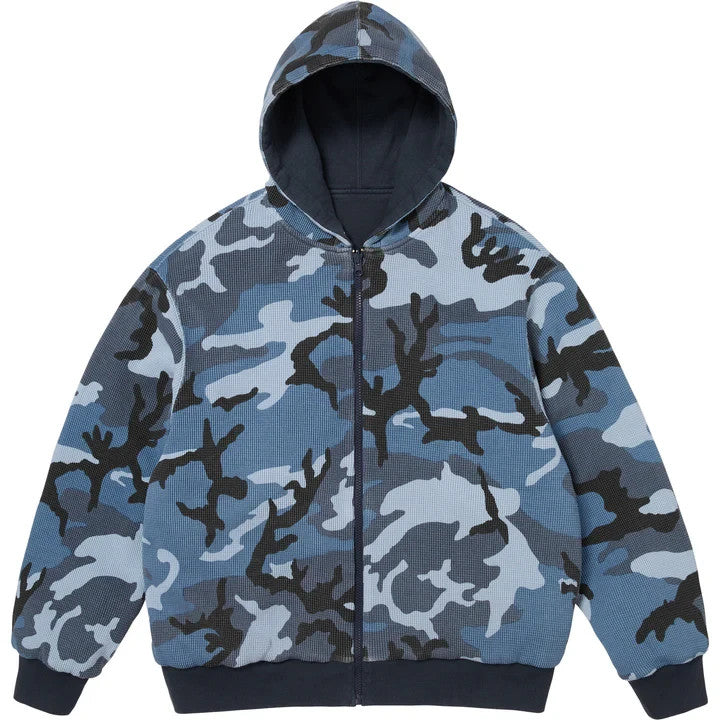 Supreme Reversible Work Zip Up Hooded Sweatshirt Navy