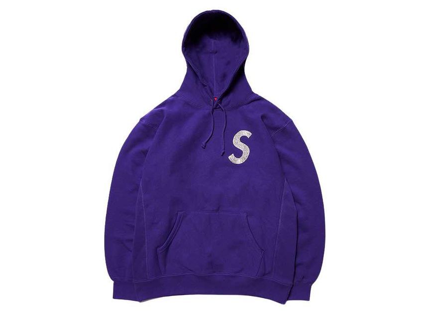 Supreme Swarovski S Logo Hooded Sweatshirt Purple