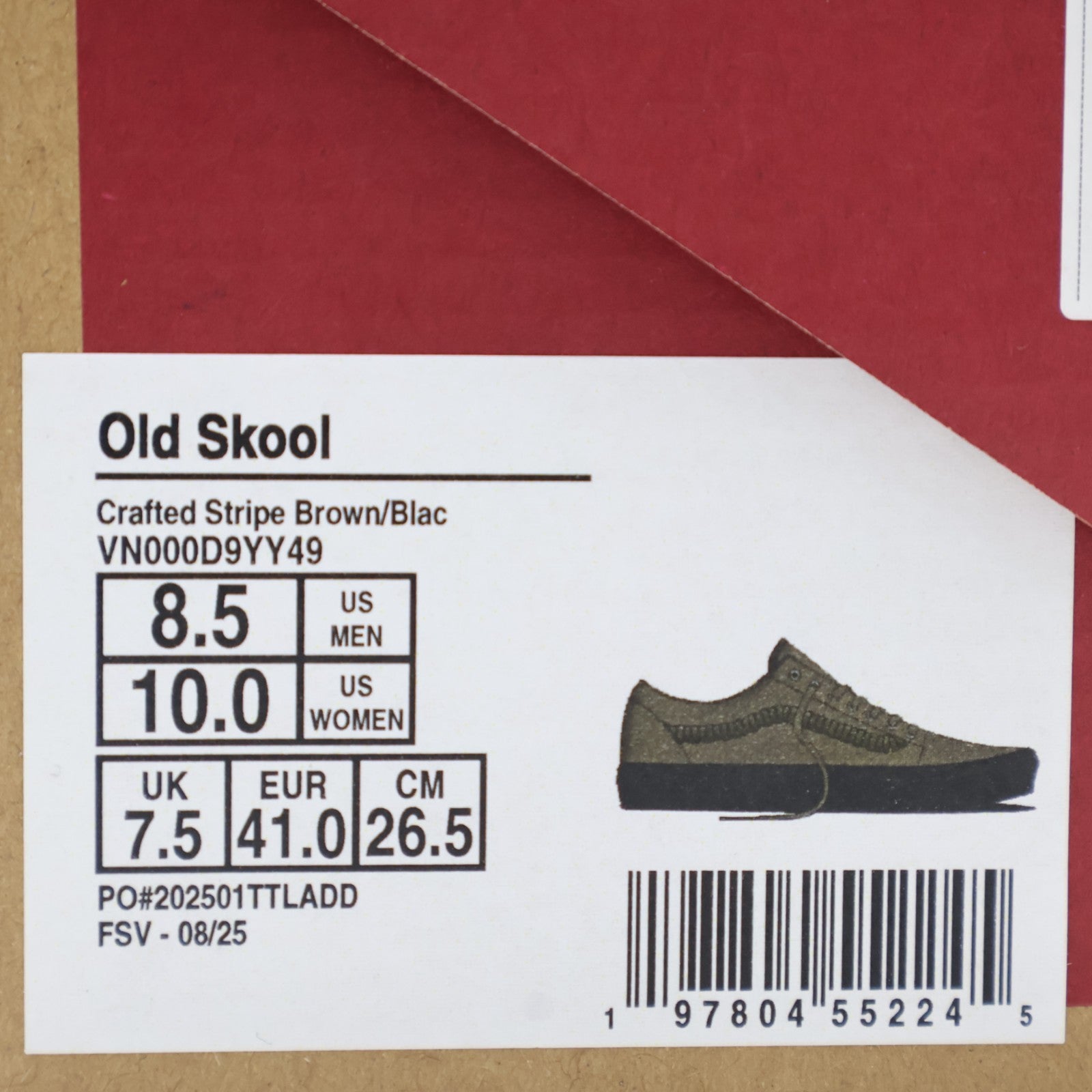 VN000D9YY49 Vans Old Skool Craft Stripe Brown Black (Men's)