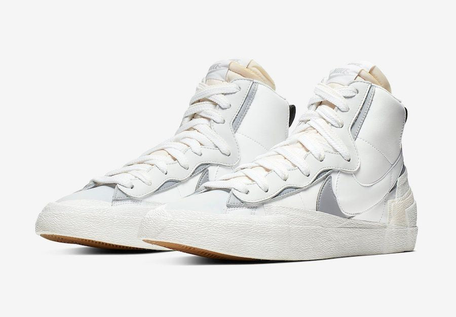 BV0072-100 sacai Ã NIKE BLAZER MID "WHITE/WOLF GREY" (Men's)