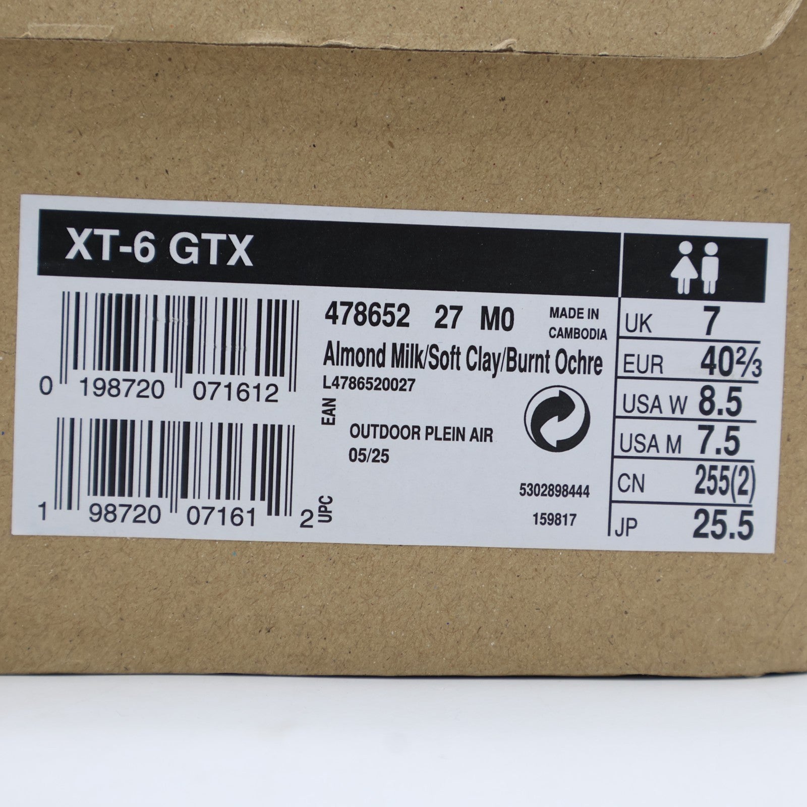 L47865200 Salomon XT-6 GORE-TEX Almond Milk Soft Clay Burnt Ochre (Men's)