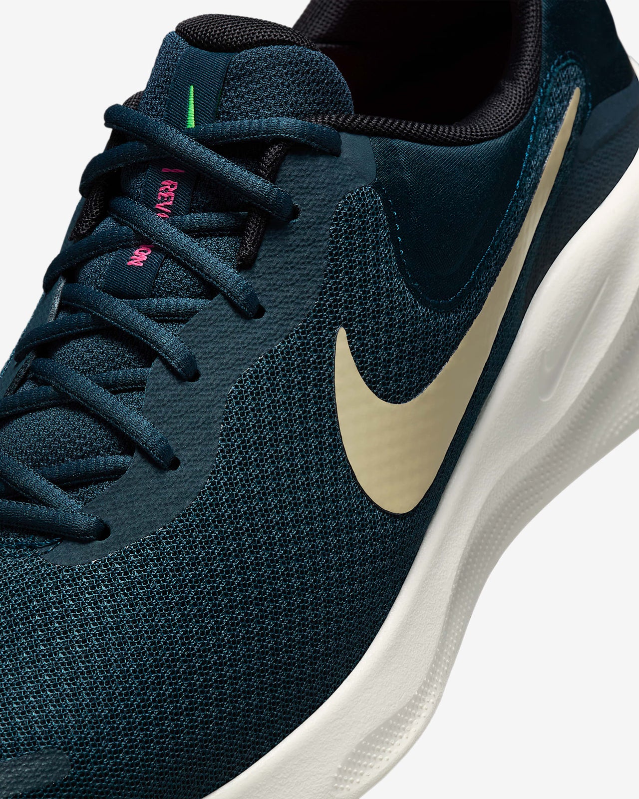 FB2207-407 Nike Revolution 7 Armory Navy Green Strike Hyper Pink Desert (Men's)