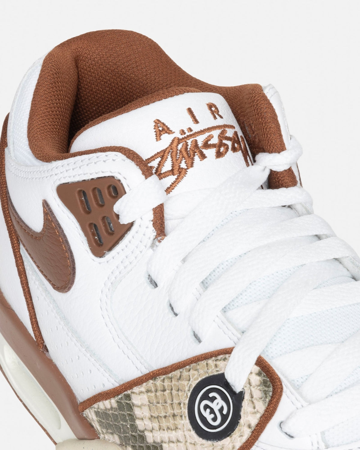 FD6475-100 Stussy Nike Air Flight 89 Low SP White and Pecan (Men's)
