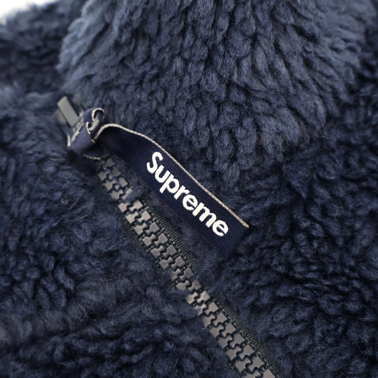 Supreme Shoulder Logo Fleece Jacket Navy