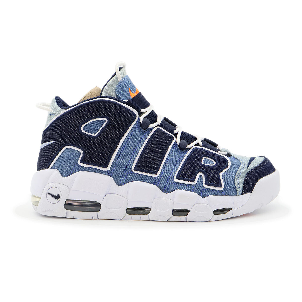 CJ6125-100 Nike Air More Uptempo 96 Denim White Obsidian Total Orange (Men's)