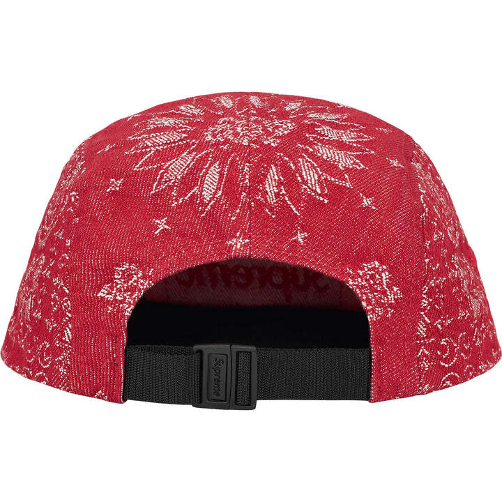 Supreme Bandana Jacquard Denim Camp Cap Red