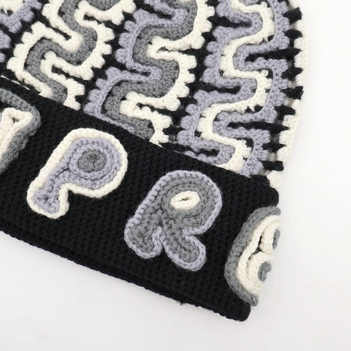 Supreme Yarn Applique Beanie Black