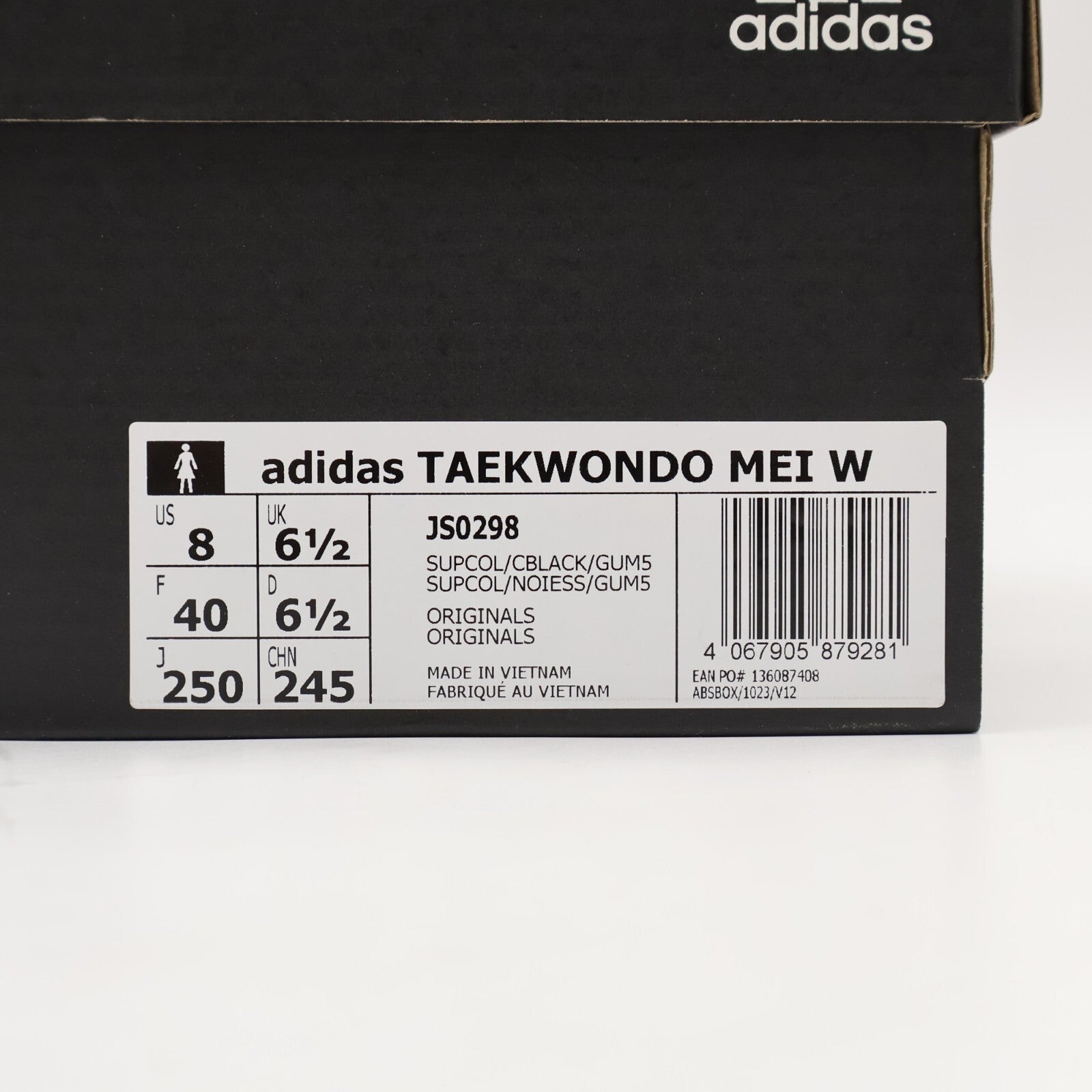 JS0298 adidas Taekwondo Mei Core Black Gum Five (Women's)