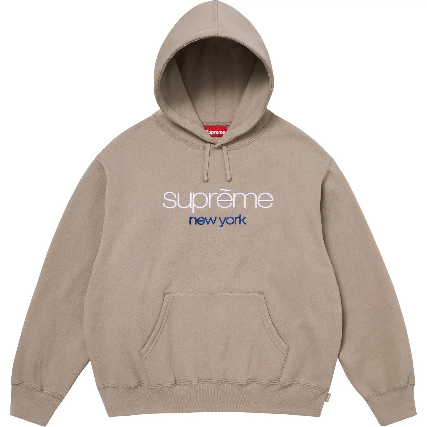 Supreme Classic Logo Hooded Sweatshirt Taupe