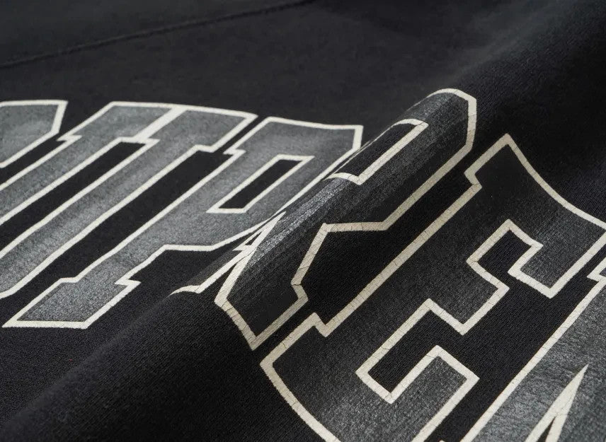 Supreme Cracked Raglan Zip Up Hooded Sweatshirt "Black"