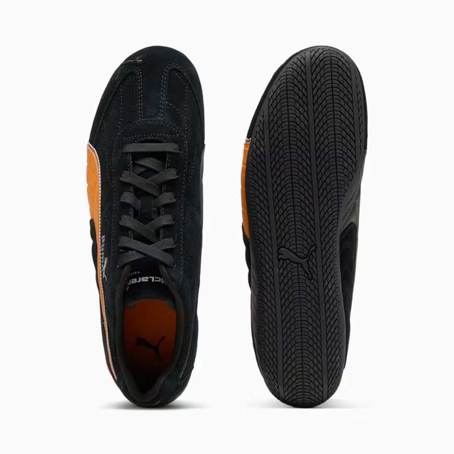 309452-01 McLaren Ã Puma Speedcat "PUMA Black/Bright Papaya" (Men's)