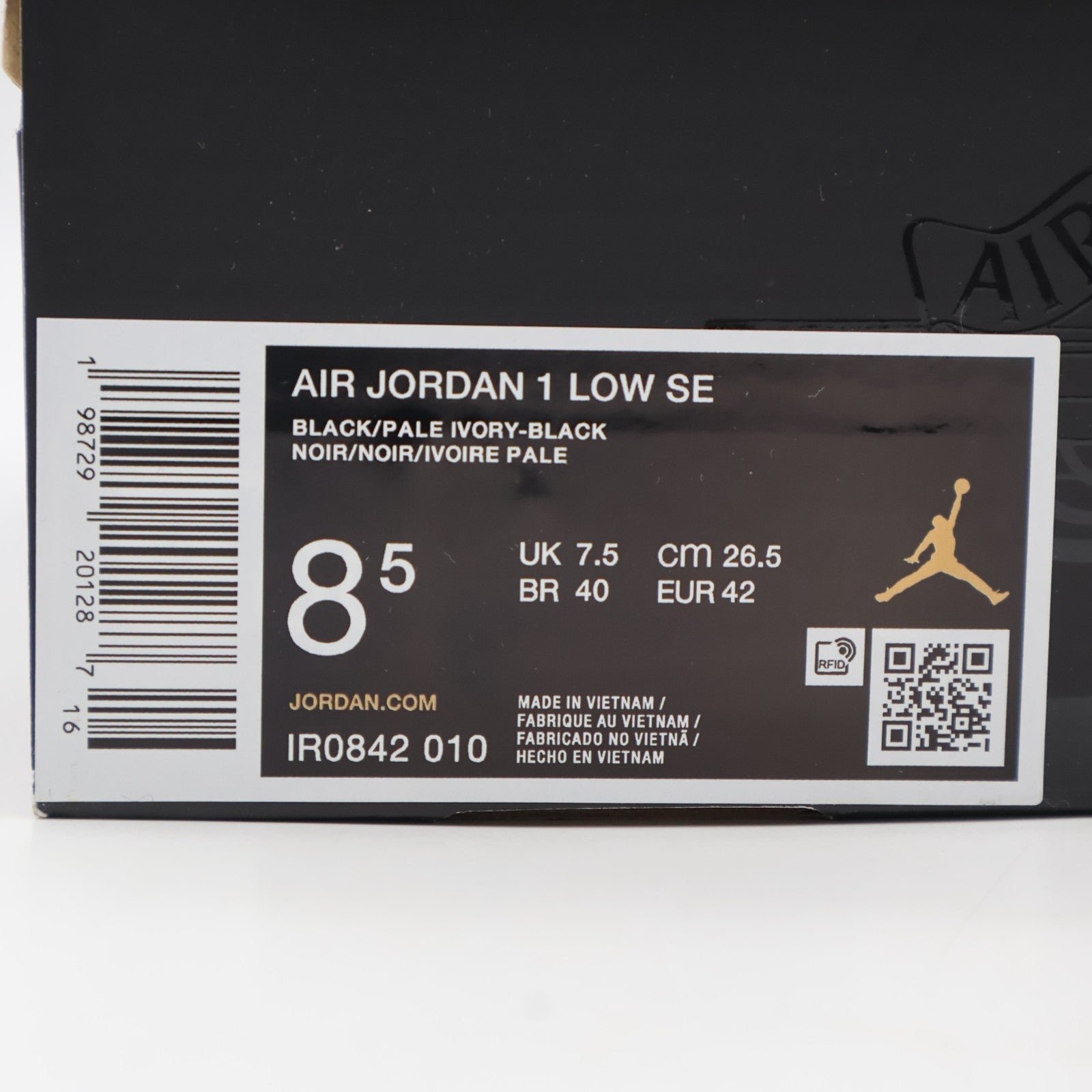 IR0842-010 Nike Air Jordan 1 Low Black Denim (Men's)
