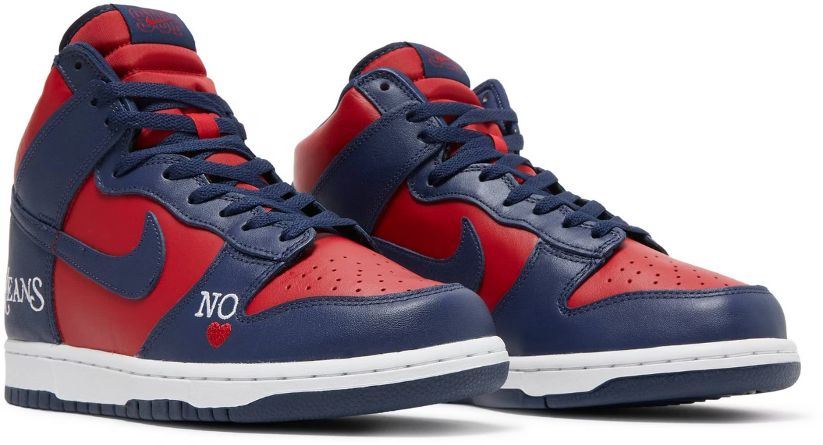 DN3741-600 Supreme Ã Nike SB Dunk High By Any Means "Red/Navy-White" (Men's)