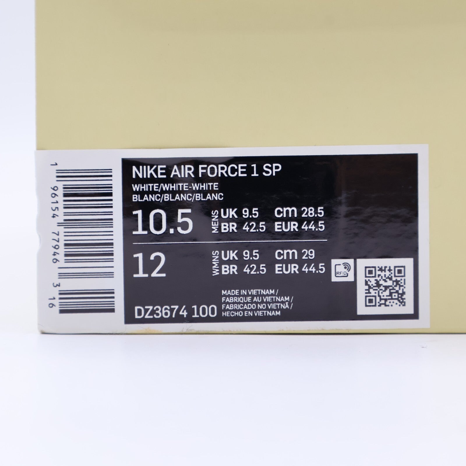 DZ3674-100 Nike Air Force 1 Low Billie Eilish Triple White Off Patch Work Mosaic