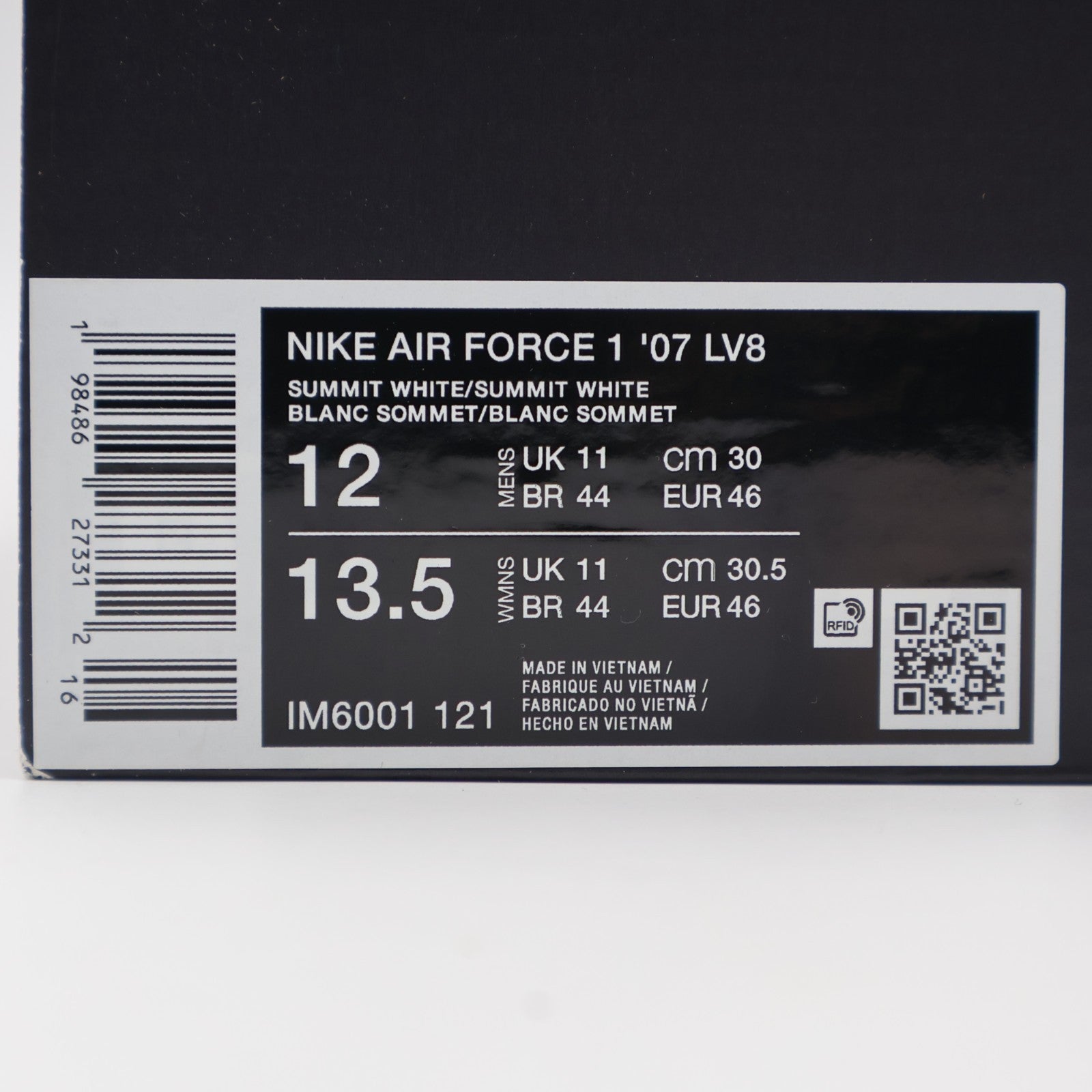 IM6001-121 Nike Air Force 1 Low Cordura Summit White Dark Smoke Grey (Men's)