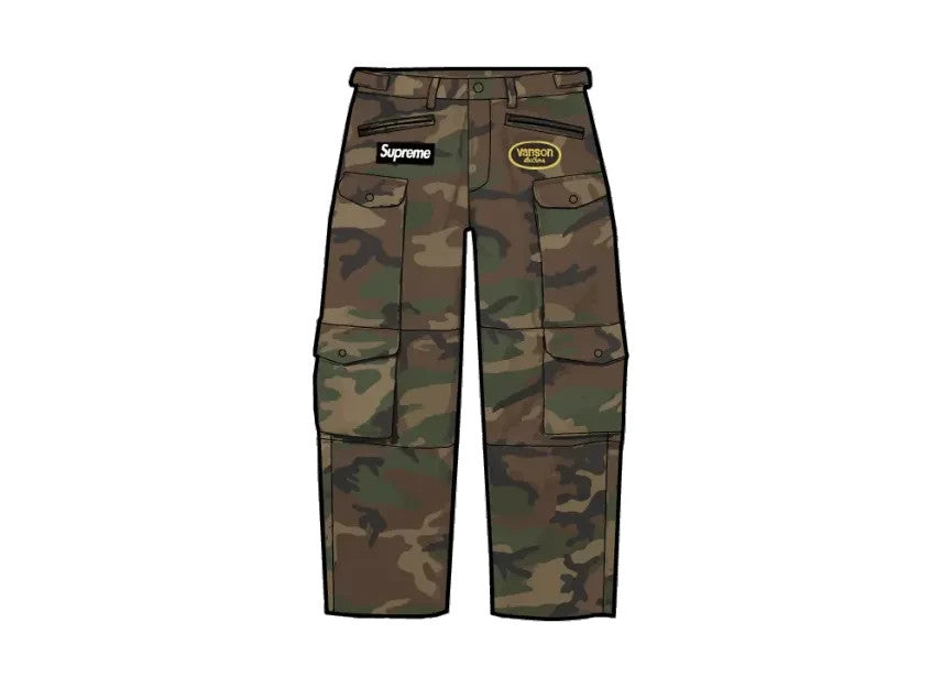 Supreme x Vanson Leathers Cordura Pant "Woodland Camo"