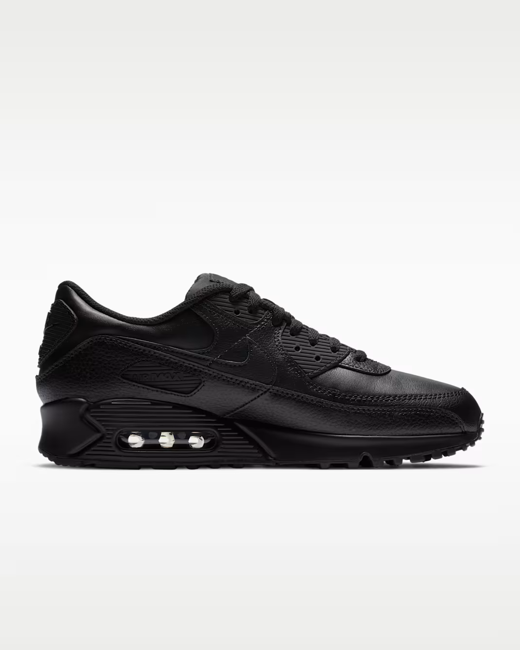 CZ5594-001 Nike Air Max 90 Leather "Triple Black" (Men's)