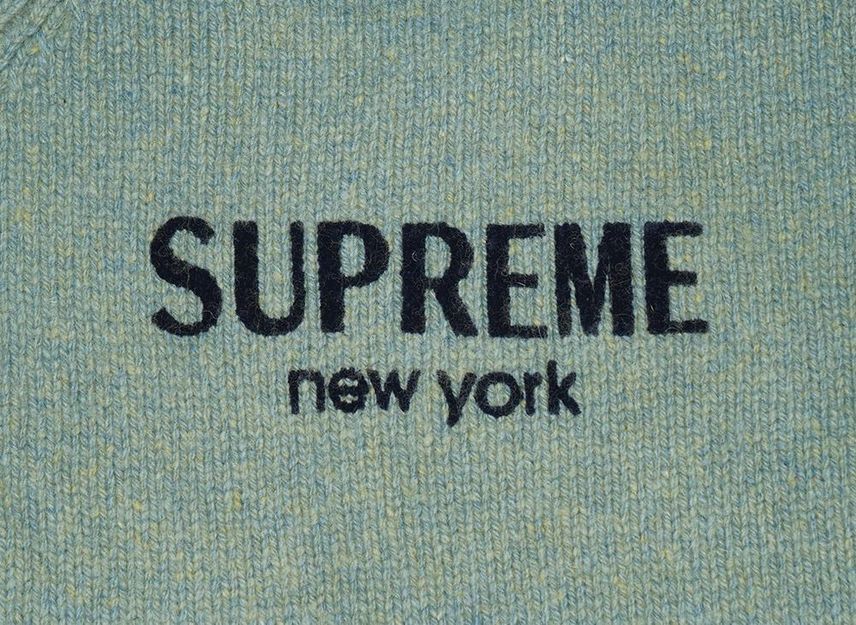 Supreme Flocked Logo Sweater Green