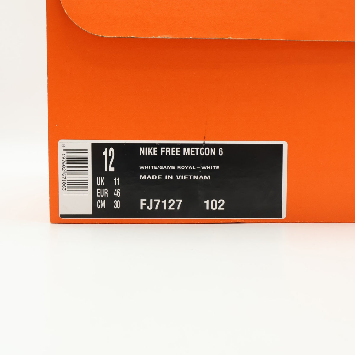 FJ7127-102 Nike Free Metcon 6 White White Game Royal (Men's)