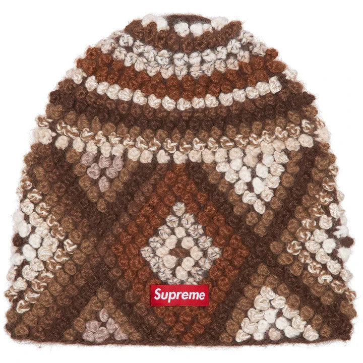 Supreme Textured Knit Beanie Brown