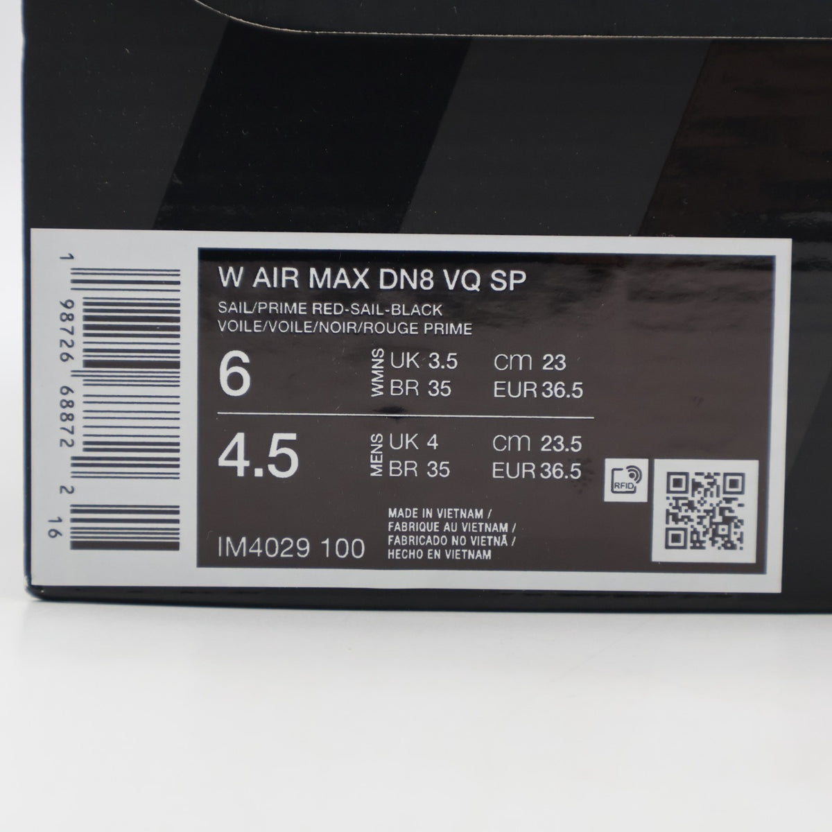 IM4029-100 Vaquera Nike Air Max DN8 Sail Prime Red (Women's)