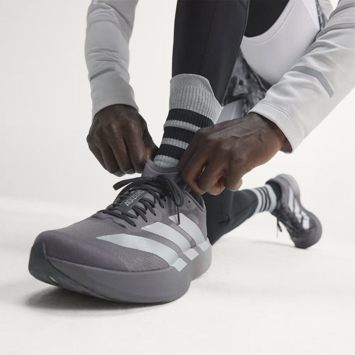KI9874 Adizero Evo SL "Grey Strata/Silver Metallic" (Men's)