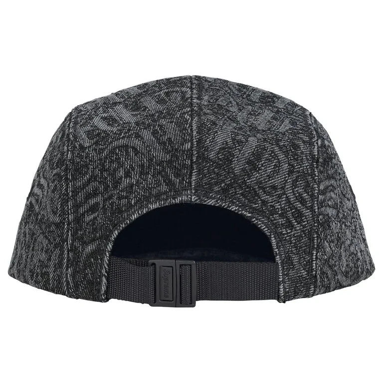 Supreme Stitched Old English Denim Camp Cap Black