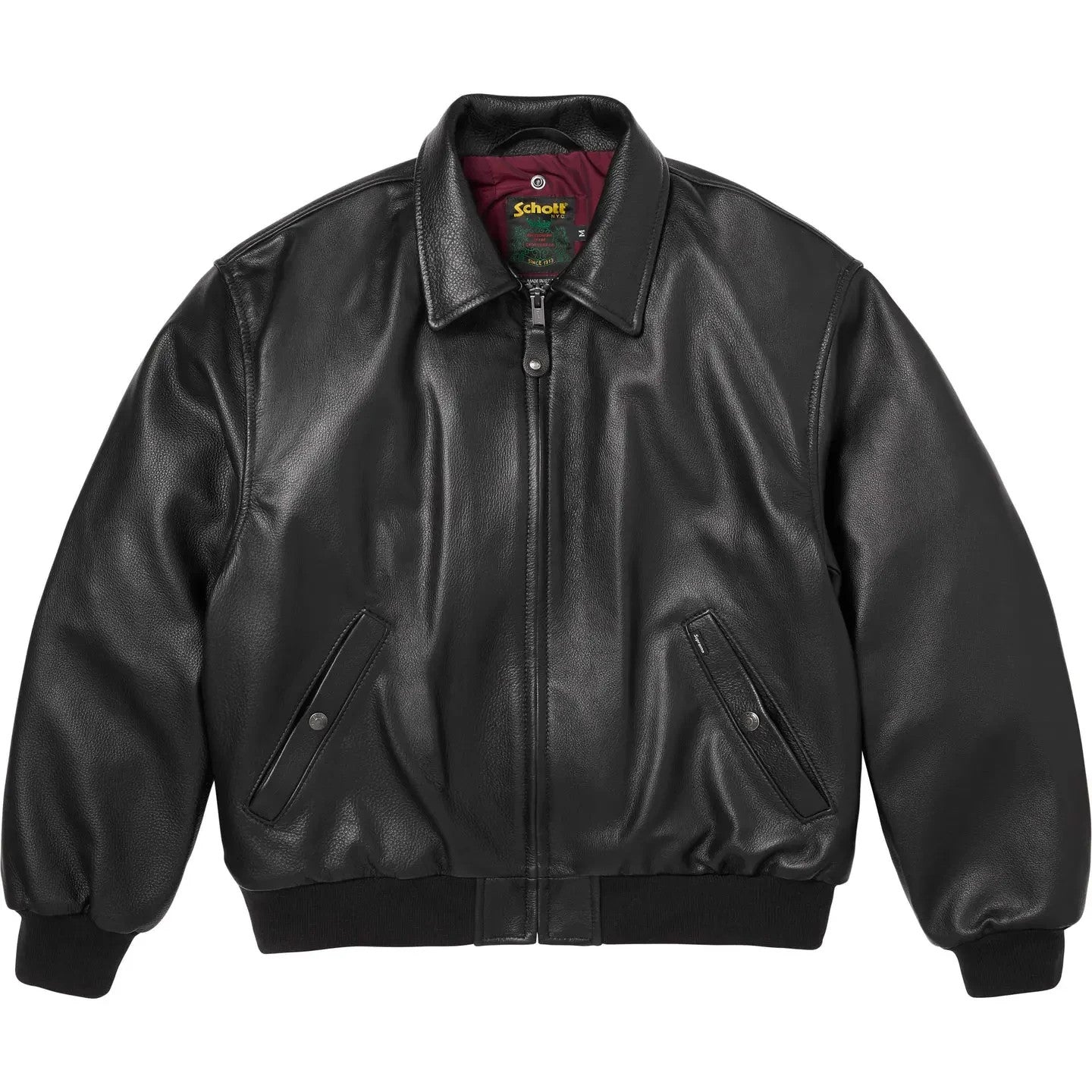 Supreme x Schott Shearling Collar Bomber Jacket Black