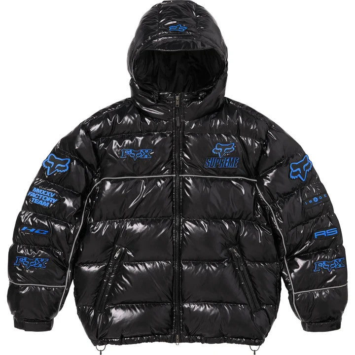 Supreme Fox Racing Shiny Down Puffer Jacket Black