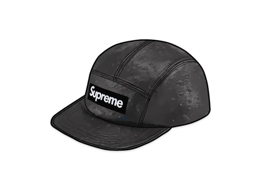 Supreme Ostrich Embossed Leather GORE-TEX Camp Cap "Black"